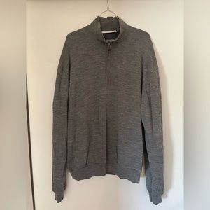 Grey Men’s Fairway & Greene Golf Wool Quarter Zip Sweater, Size Large
